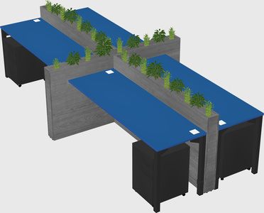 Rectangular shared desk