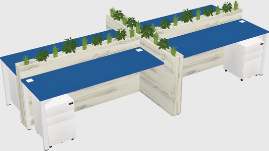 Rectangular shared desk