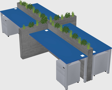 Rectangular shared desk