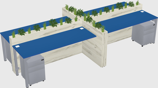Rectangular shared desk