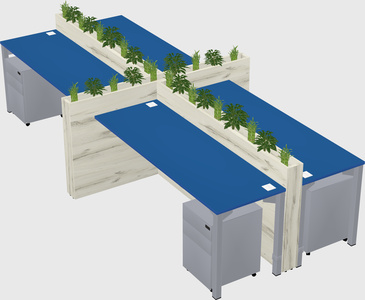 Rectangular shared desk