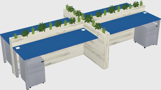 Rectangular shared desk