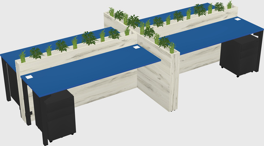 Rectangular shared desk