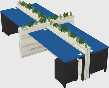 Rectangular shared desk