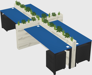 Rectangular shared desk