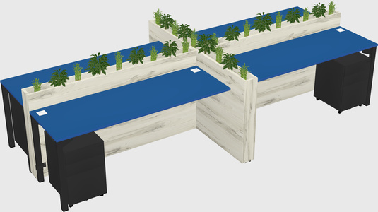 Rectangular shared desk