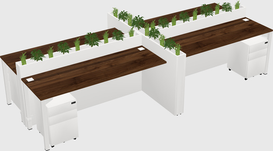 Rectangular shared desk