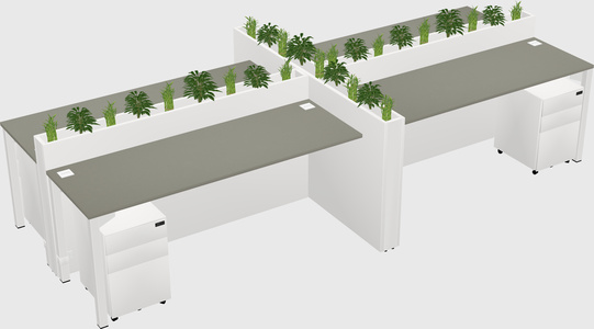 Rectangular shared desk