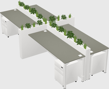 Rectangular shared desk