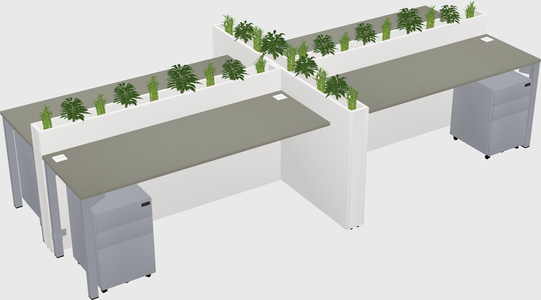 Rectangular shared desk