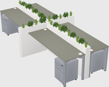 Rectangular shared desk