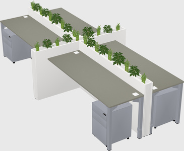 Rectangular shared desk