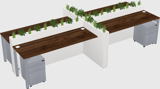 Rectangular shared desk