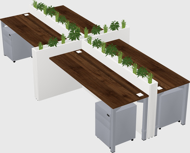 Rectangular shared desk