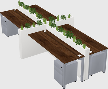 Rectangular shared desk