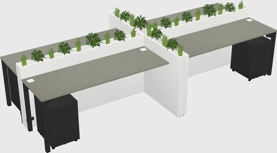 Rectangular shared desk