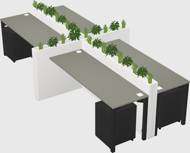 Rectangular shared desk