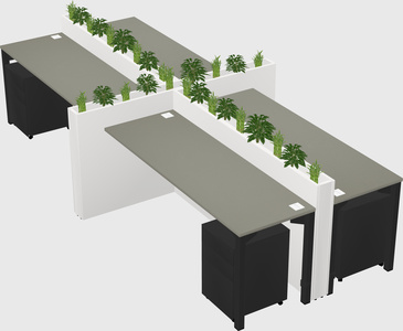 Rectangular shared desk