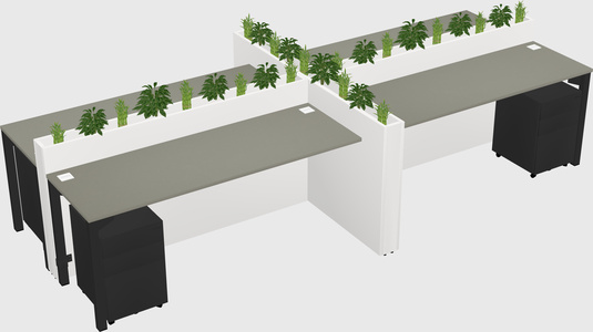 Rectangular shared desk