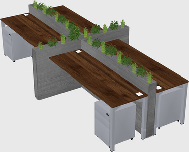 Rectangular shared desk