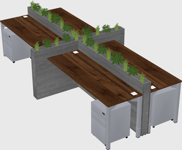 Rectangular shared desk