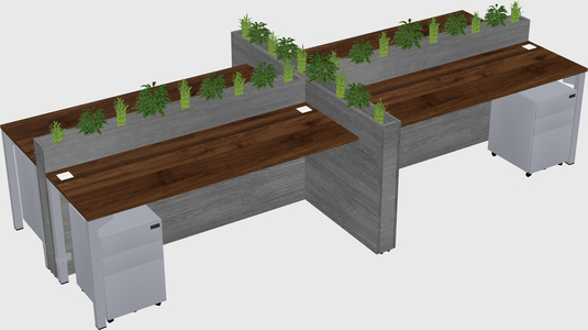 Rectangular shared desk