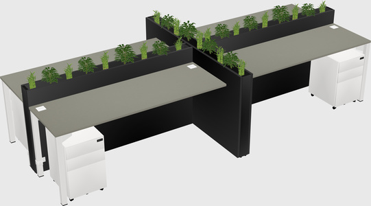 Rectangular shared desk
