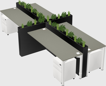 Rectangular shared desk