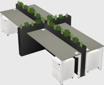 Rectangular shared desk
