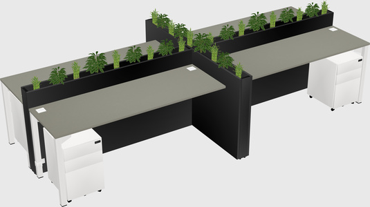 Rectangular shared desk