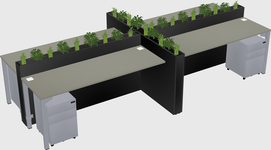 Rectangular shared desk