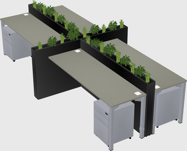 Rectangular shared desk