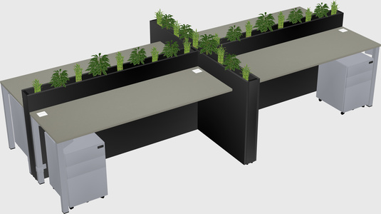 Rectangular shared desk