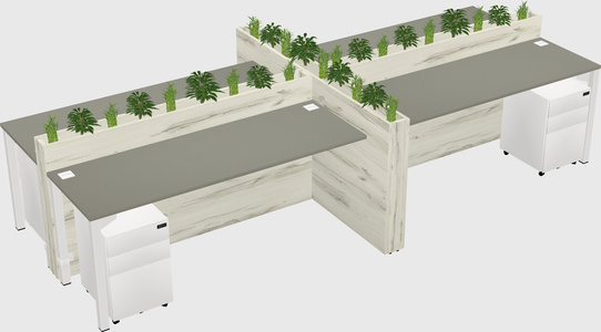 Rectangular shared desk