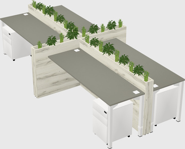 Rectangular shared desk