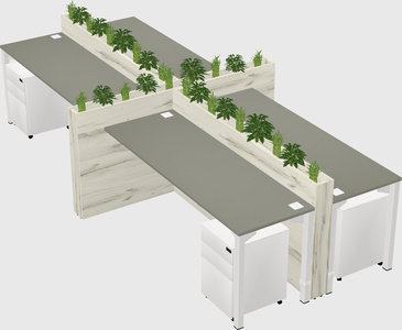 Rectangular shared desk