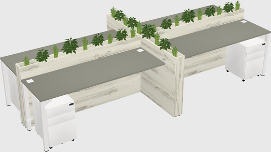 Rectangular shared desk