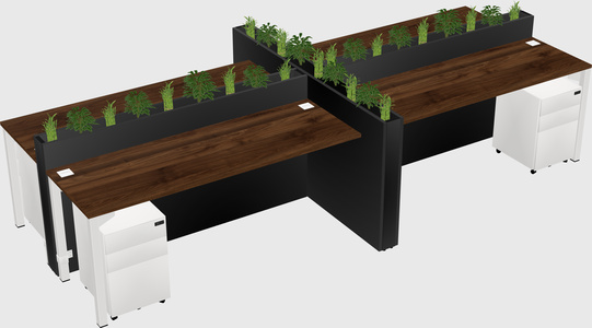 Rectangular shared desk