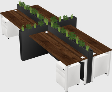 Rectangular shared desk