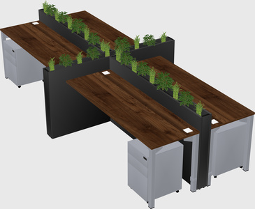 Rectangular shared desk