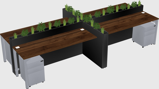 Rectangular shared desk