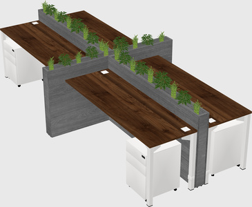 Rectangular shared desk