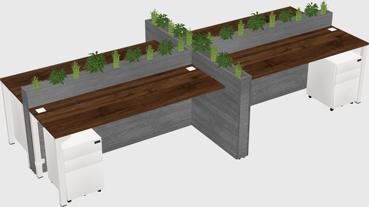 Rectangular shared desk