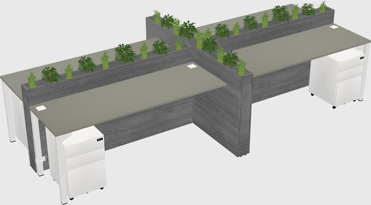 Rectangular shared desk