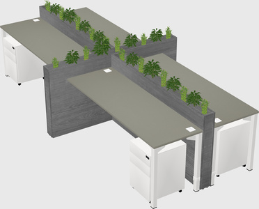 Rectangular shared desk