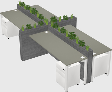 Rectangular shared desk