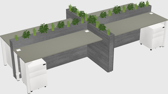 Rectangular shared desk