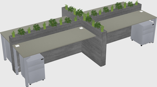 Rectangular shared desk