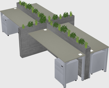 Rectangular shared desk