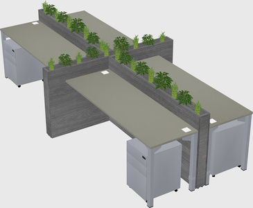 Rectangular shared desk